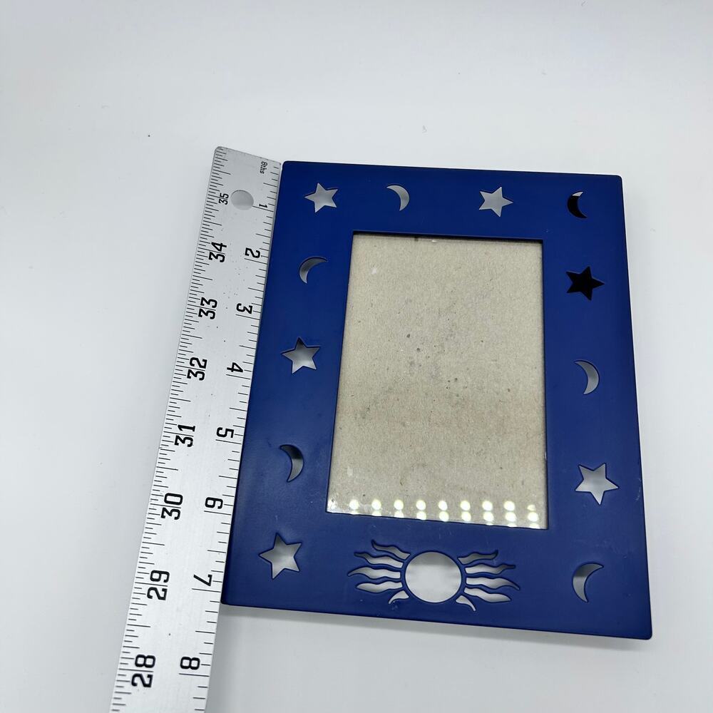 Vintage Moon Sun Photo Frame Y2K Navy Blue Celestial Boho Picture Home Decor - Picture 6 of 8